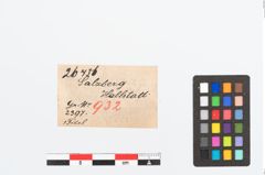 Etikett zu Bronzebogenfibel (NHMW-PRAE-026456)